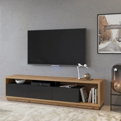 Mobile porta TV 200x50h cm soggiorno rovere nero Favorita
