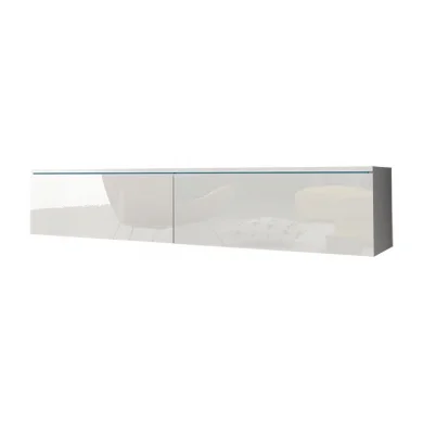 Mobile porta TV sospeso 140x30h cm soggiorno bianco lucido Silvia