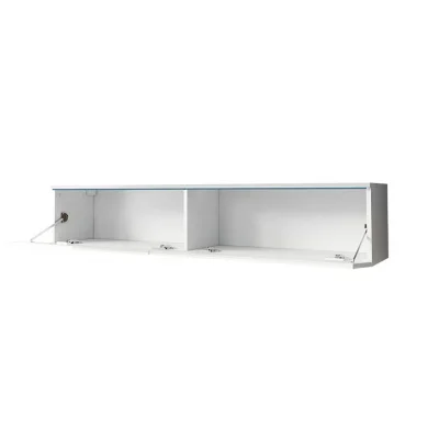 Mobile porta TV sospeso 140x30h cm soggiorno bianco lucido Silvia