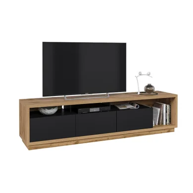 Parete attrezzata 251x196h cm moderna rovere nero Favorita