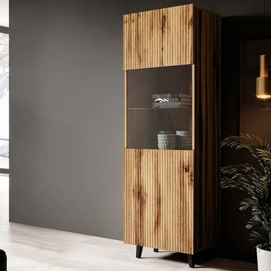 Parete attrezzata 290x183h cm moderna cannettato quercia Essence
