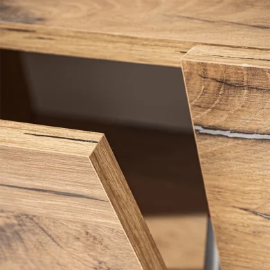 Parete attrezzata 210x162h cm soggiorno con led blu scuro rovere Feola