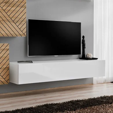 Pensile orizzontale 180x30h cm a ribalta bianco lucido Geo