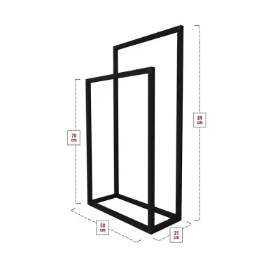 Portasciugamani da bagno 50x89cm metallo nero Yapen
