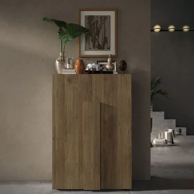 Mobile multiuso ingresso 78x116h cm scarpiera rovere scuro Alvarez