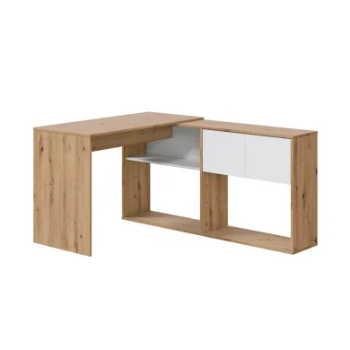Scrivania ufficio moderna reversibile rovere bianco artico Grom