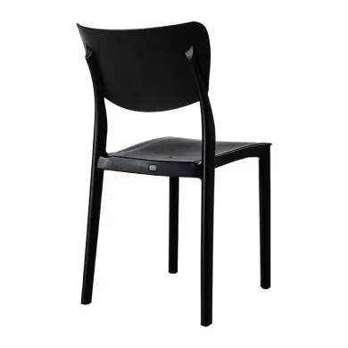 Sedia da giardino esterno bar dehors impilabile plastica nera Tania