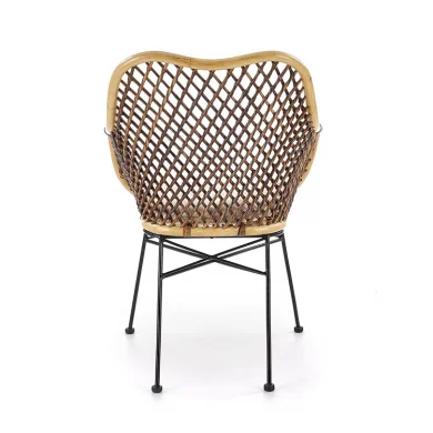 Sedia da pranzo moderna in rattan marrone Polla
