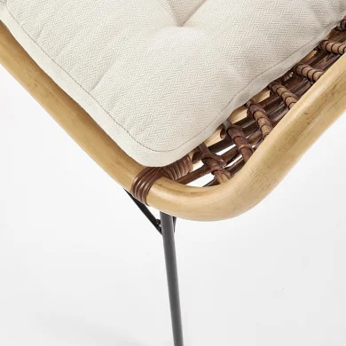 Sedia da pranzo moderna in rattan marrone Polla
