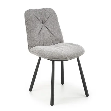 Set 4 sedie da pranzo moderne in tessuto grigio nero Kaos