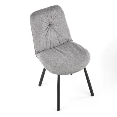 Set 4 sedie da pranzo moderne in tessuto grigio nero Kaos
