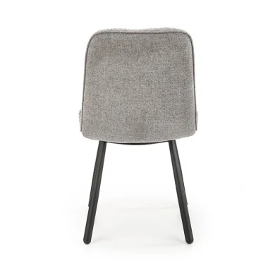 Set 4 sedie da pranzo moderne in tessuto grigio nero Kaos