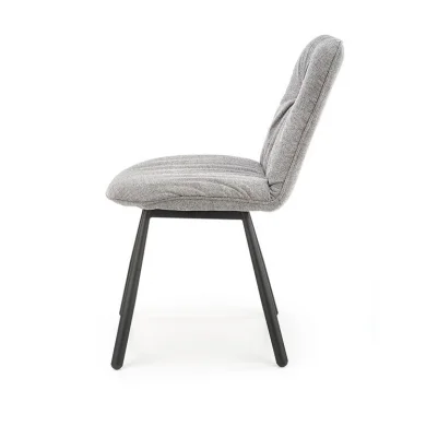 Set 4 sedie da pranzo moderne in tessuto grigio nero Kaos