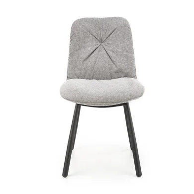 Set 4 sedie da pranzo moderne in tessuto grigio nero Kaos