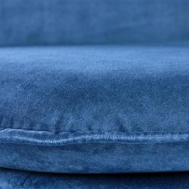 Set 4 sedie da sala moderne in tessuto blu navy Orco