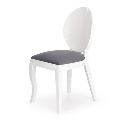 Set 2 sedie da sala moderne in tessuto grigio bianco Jonni
