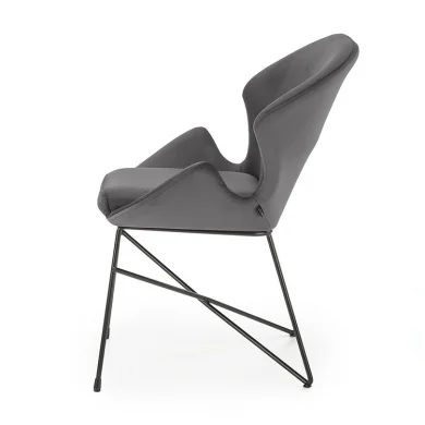 Sedia da sala moderna in tessuto grigio Farro