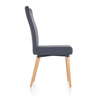 Set 4 sedie da sala moderne in tessuto grigio scuro Barone