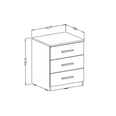 Set 2 comodini 46x56h cm 3 cassetti pino bianco Cortina Gihome®