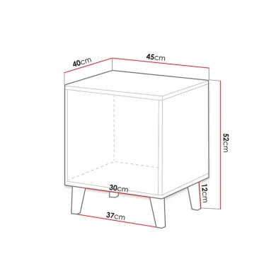 Set 2 comodini 45x52h cm moderni cannettato quercia Essence