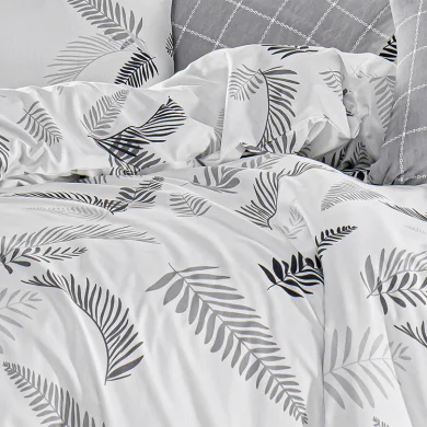 Set copripiumino matrimoniale e federe 220x240cm bianco grigio Ingrid