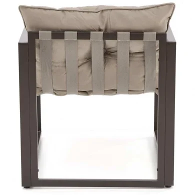 Set da giardino divano, poltrona, tavolino in vetro nero marrone Surat