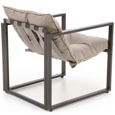 Set da giardino divano, poltrona, tavolino in vetro nero marrone Surat