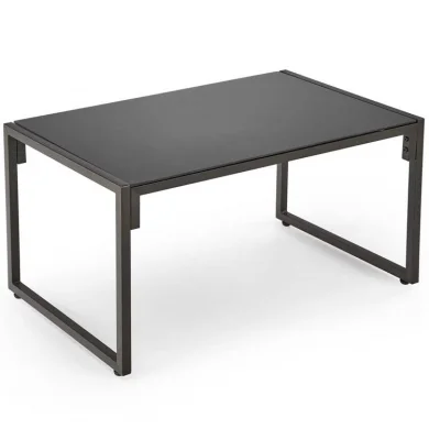 Set da giardino divano, poltrona, tavolino in vetro nero marrone Surat