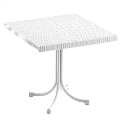 Set tavolo 80x80cm + 2 sedie da giardino polipropilene bianco Blossom