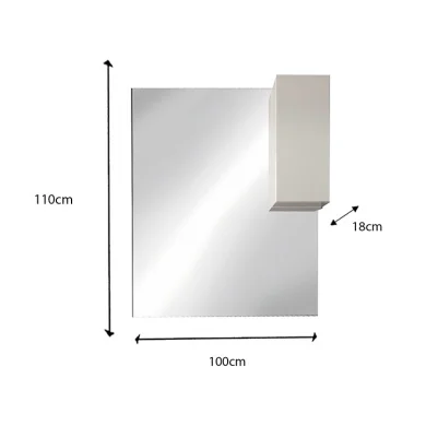 Specchiera bagno con led e pensile 100x110cm bianco lucido Minister