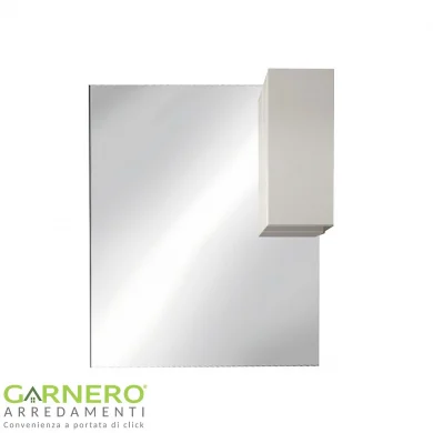Specchiera bagno con led e pensile 100x110cm bianco lucido Minister