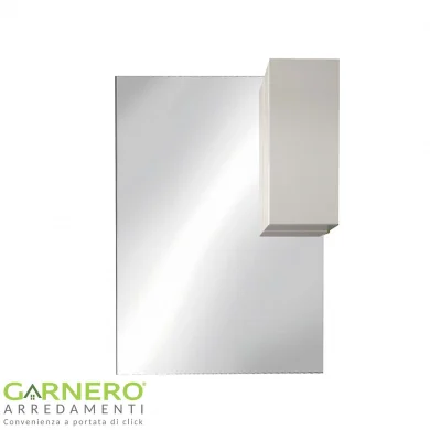 Specchiera 80x110cm da bagno con led e pensile bianco lucido Minister