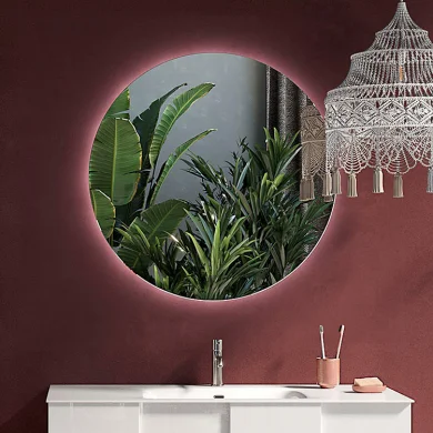 Specchio da parete retroilluminato bagno rotondo 80x80cm vetro Cosca