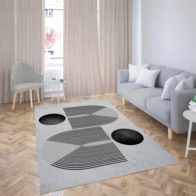 Tappeto moderno a fantasia da salotto 160x230cm grigio Motola