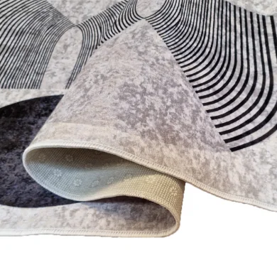 Tappeto moderno a fantasia da salotto 160x230cm grigio Motola