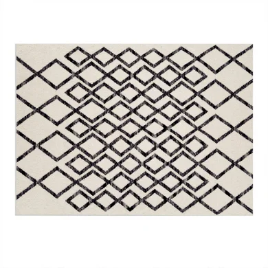 Tappeto moderno rettangolare 120x180cm nero bianco Treccia