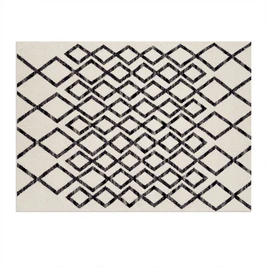 Tappeto moderno rettangolare 160x230cm nero bianco Treccia