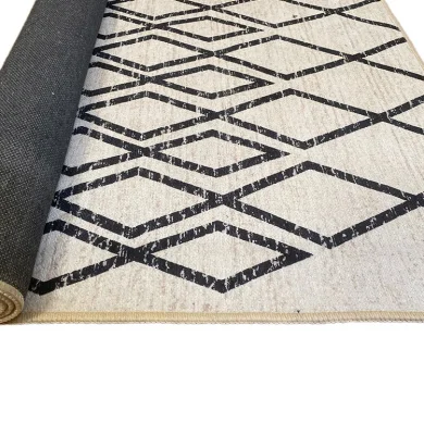 Tappeto moderno rettangolare 160x230cm nero bianco Treccia
