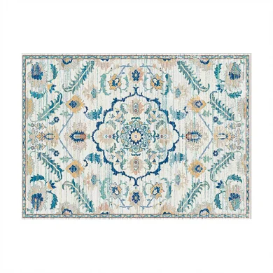 Tappeto moderno rettangolare con greca 160x230cm blu bianco Kimmy
