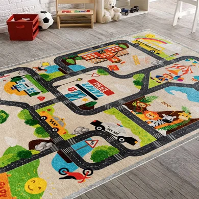 Tappeto rettangolare bambino 80x150cm fantasia Brum
