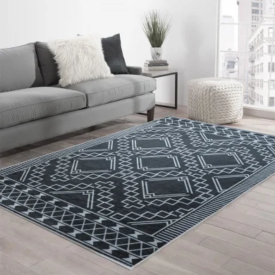 Tappeto rettangolare da sala 120x180cm nero Laurent