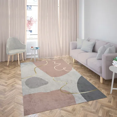 Tappeto salotto rettangolare 120x180cm rosa grigio Caramella