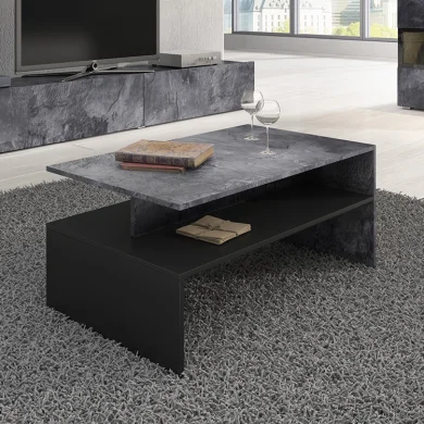Tavolino 100x45cm da salotto design ossido e nero Emotion Gihome®