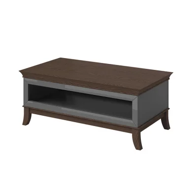 Tavolino da salotto 120x49cm antracite lucido rovere scuro Umag