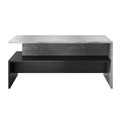 Tavolino 100x45cm da salotto design cemento e nero Emotion Gihome®