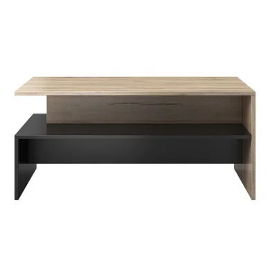Tavolino 100x45cm da salotto design rovere e nero Emotion Gihome®