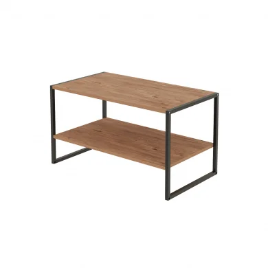 Tavolino da salotto 90x50cm industrial metallo rovere rustico Loft