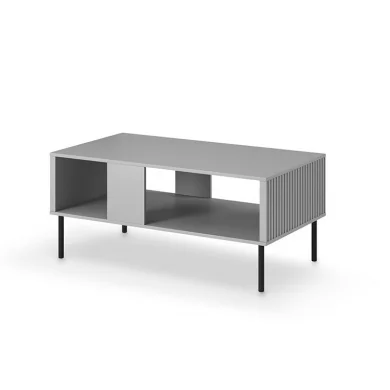 Tavolino da salotto moderno 110x48cm grigio chiaro nero Cadice