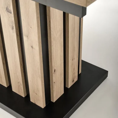 Tavolo 130/180cm allungabile da pranzo rovere chiaro nero Harbin