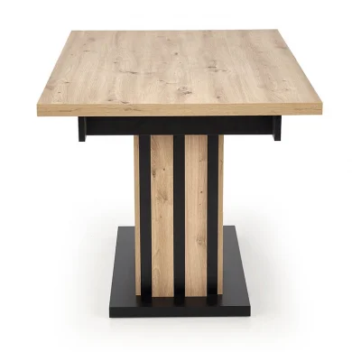 Tavolo 130/180cm allungabile da pranzo rovere chiaro nero Harbin